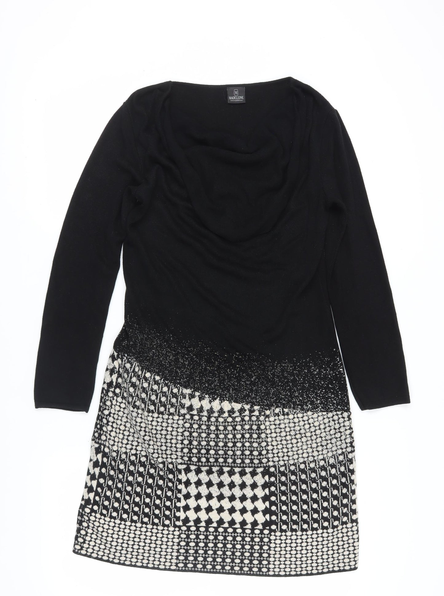 Madeleine Women’s Black Geometric Knit Dress M