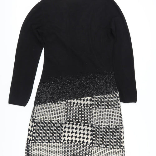 Madeleine Women’s Black Geometric Knit Dress M