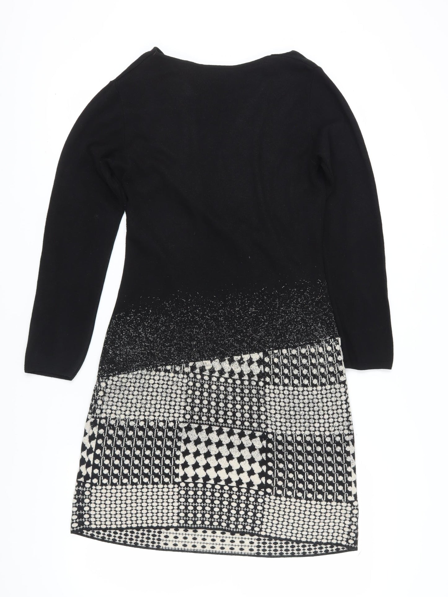 Madeleine Women’s Black Geometric Knit Dress M