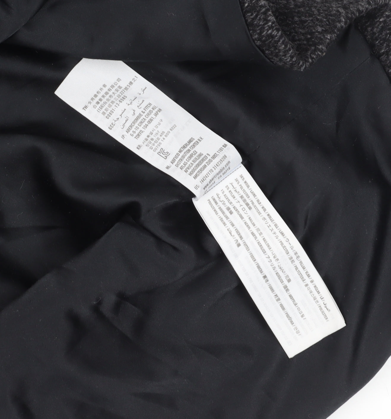 Abercrombie & Fitch Women's Black Wool Long Overcoat - M