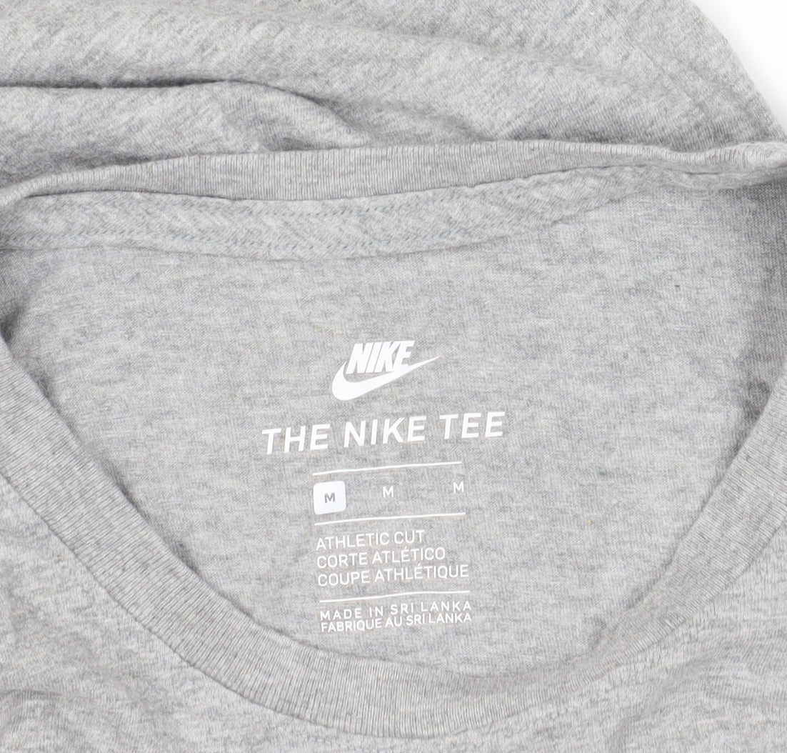 Nike Men's Grey Athletic T-Shirt Medium Crew Neck