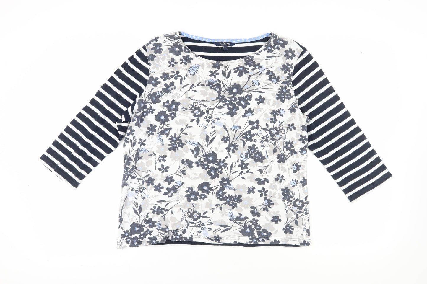 Maine New England Women's Floral Stripe Tunic Top