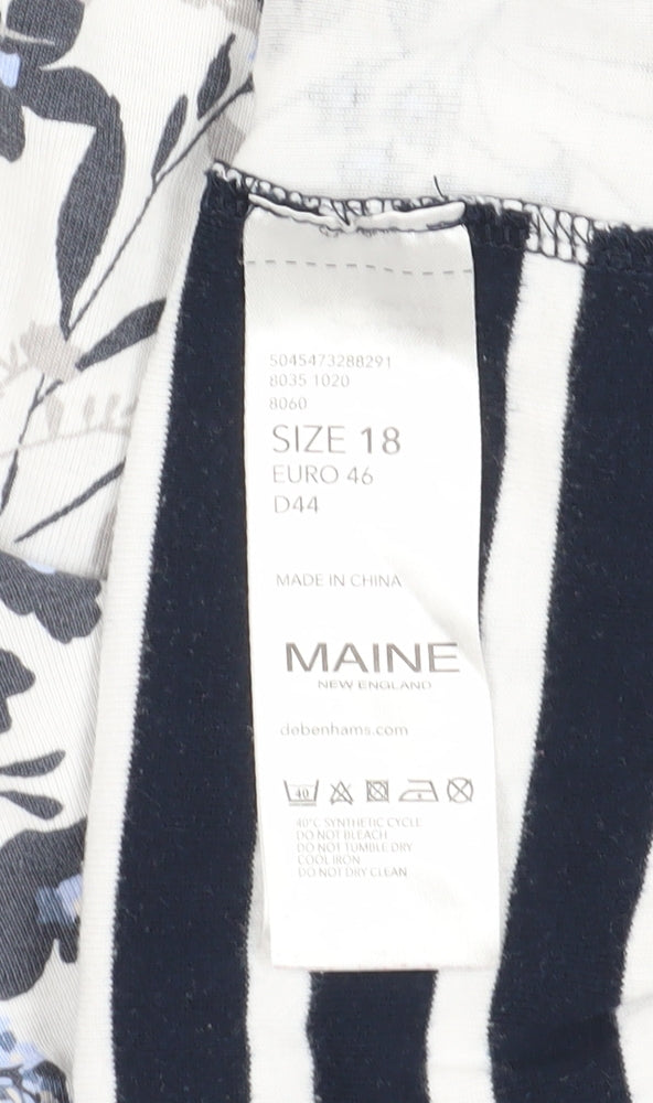 Maine New England Women's Floral Stripe Tunic Top