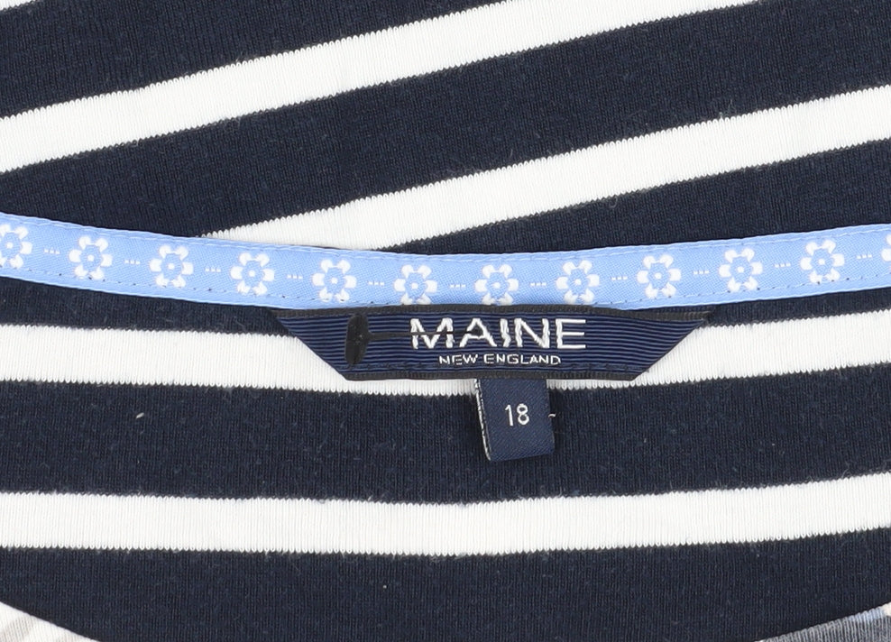 Maine New England Women's Floral Stripe Tunic Top