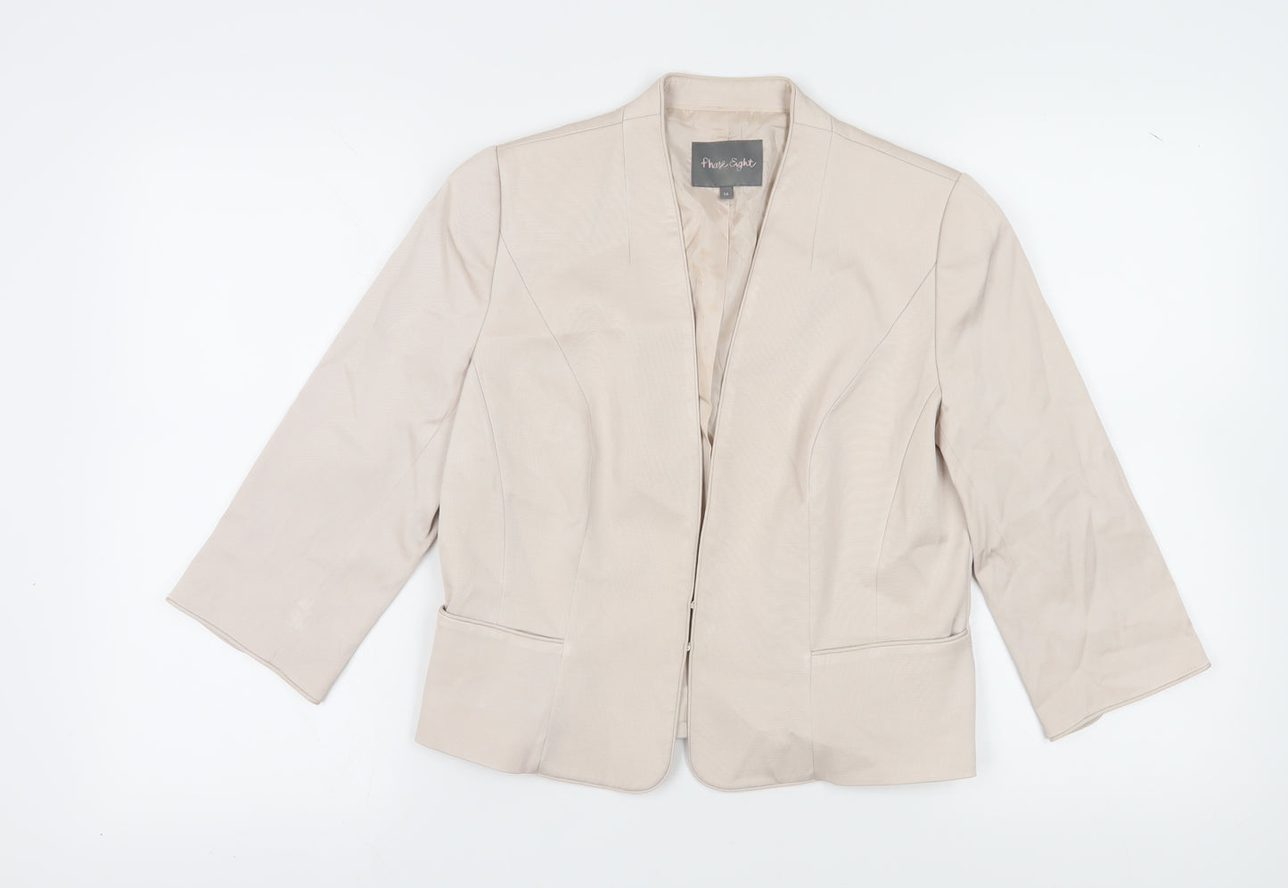 Phase Eight Women Beige Blazer Size 14 Regular Fit
