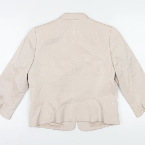Phase Eight Women Beige Blazer Size 14 Regular Fit