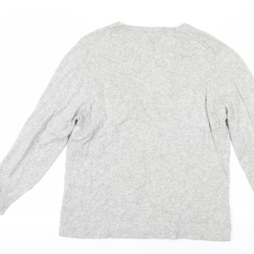 Peter Hahn Women's Grey Silk Cashmere Pullover Jumper Size 16