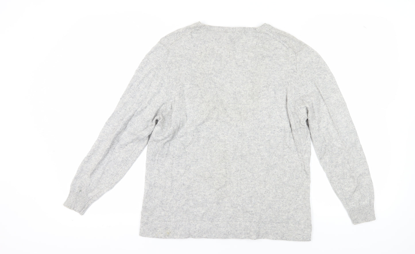 Peter Hahn Women's Grey Silk Cashmere Pullover Jumper Size 16