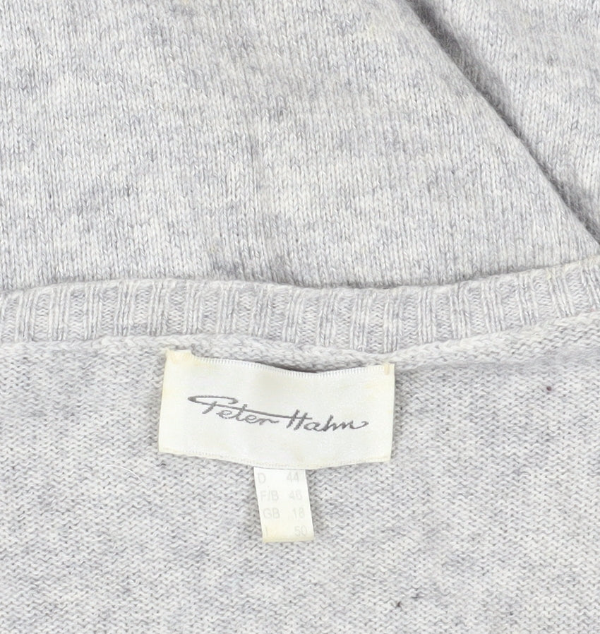 Peter Hahn Women's Grey Silk Cashmere Pullover Jumper Size 16