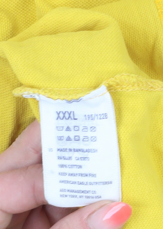 American Eagle Men's Yellow Slim Fit Polo, 3XL