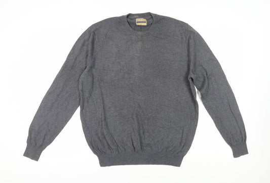 Howick Men's Grey Cotton Cashmere Pullover Jumper L