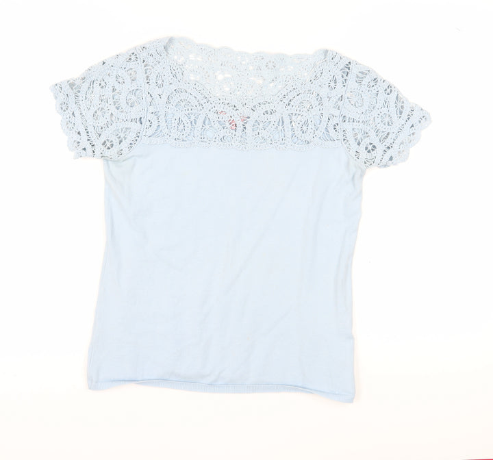 Phase Eight Women's Blue Crochet Blouse - Size 12