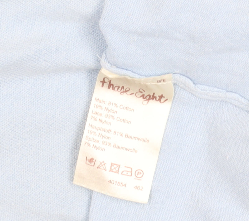 Phase Eight Women's Blue Crochet Blouse - Size 12