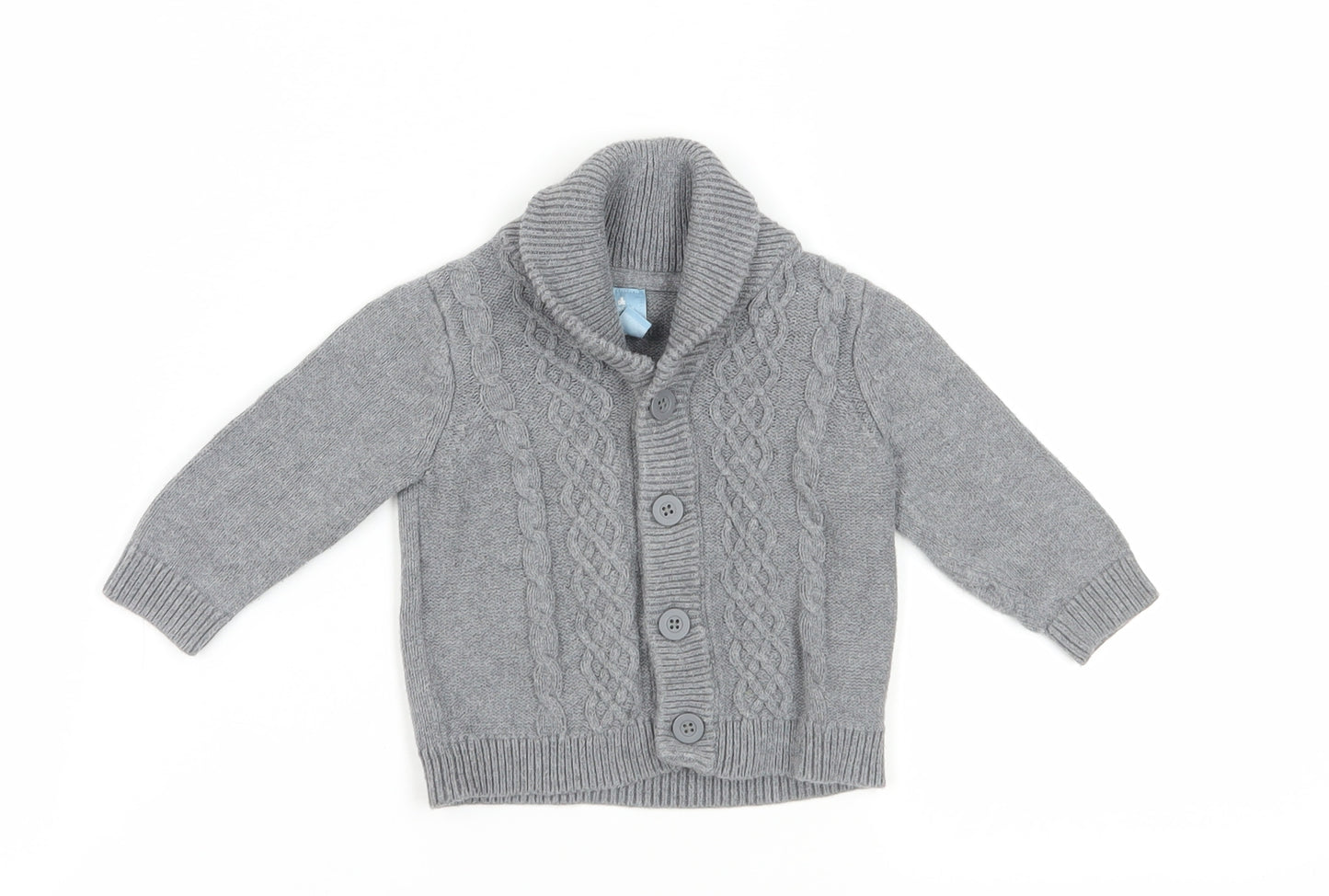 babyGap Grey Knit Cardigan for Unisex Baby, 6-9 Months, Cotton