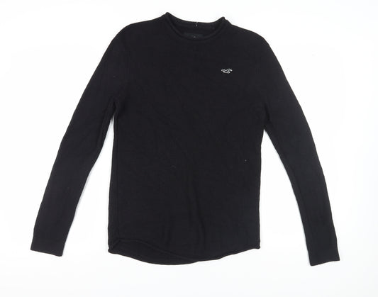 Hollister Men's Black Knit Pullover Jumper S Casual