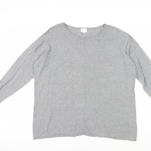 East Women's Grey Cotton Jersey Long Sleeve Top M