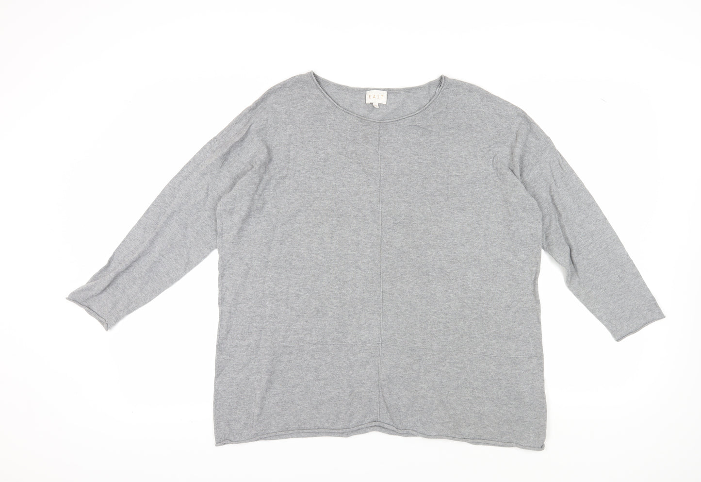 East Women's Grey Cotton Jersey Long Sleeve Top M