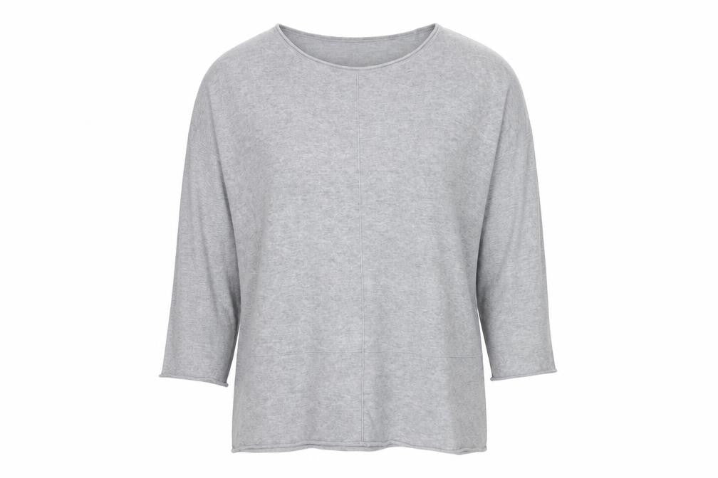 Front view of East Women's Grey Cotton Jersey Long Sleeve Top M
