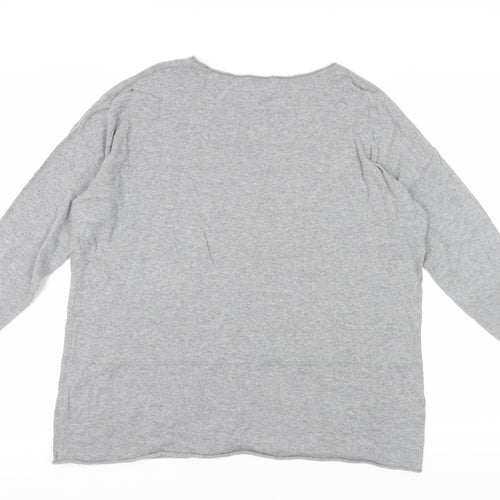 East Women's Grey Cotton Jersey Long Sleeve Top M