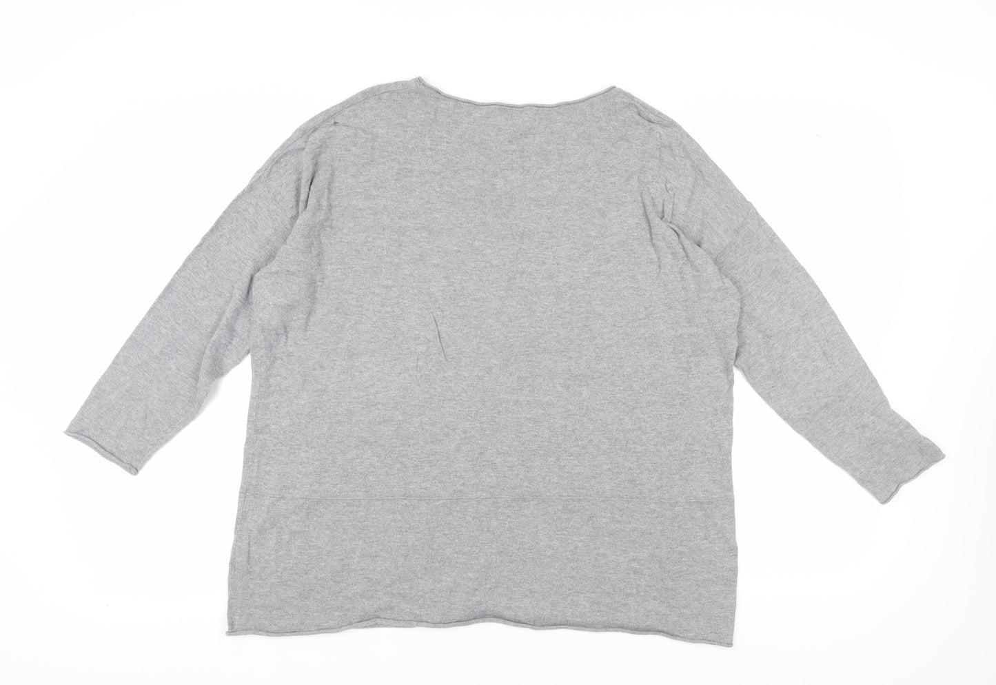 East Women's Grey Cotton Jersey Long Sleeve Top M