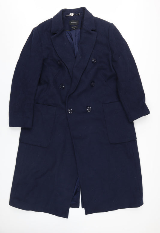 Marks and Spencer Women's Blue Wool Overcoat Size 16