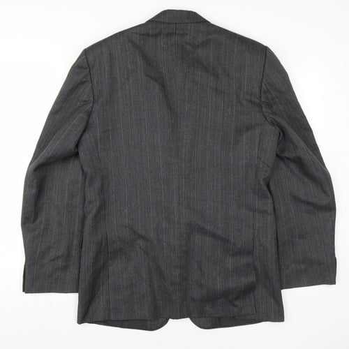 Burton Men's Grey Pinstripe Blazer Size 40R