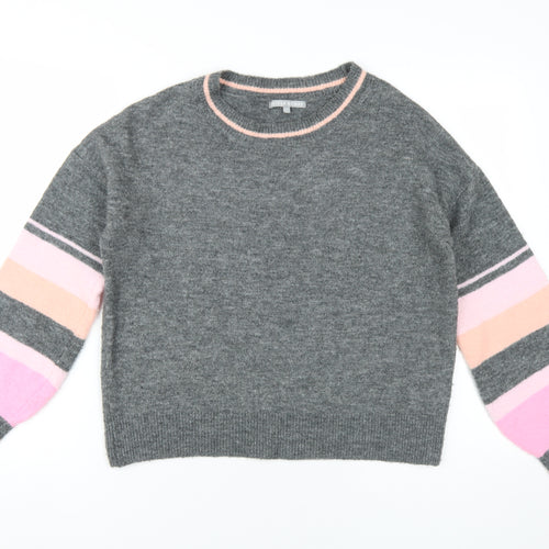 Oliver Bonas Women's Grey Striped Pullover - Size 10