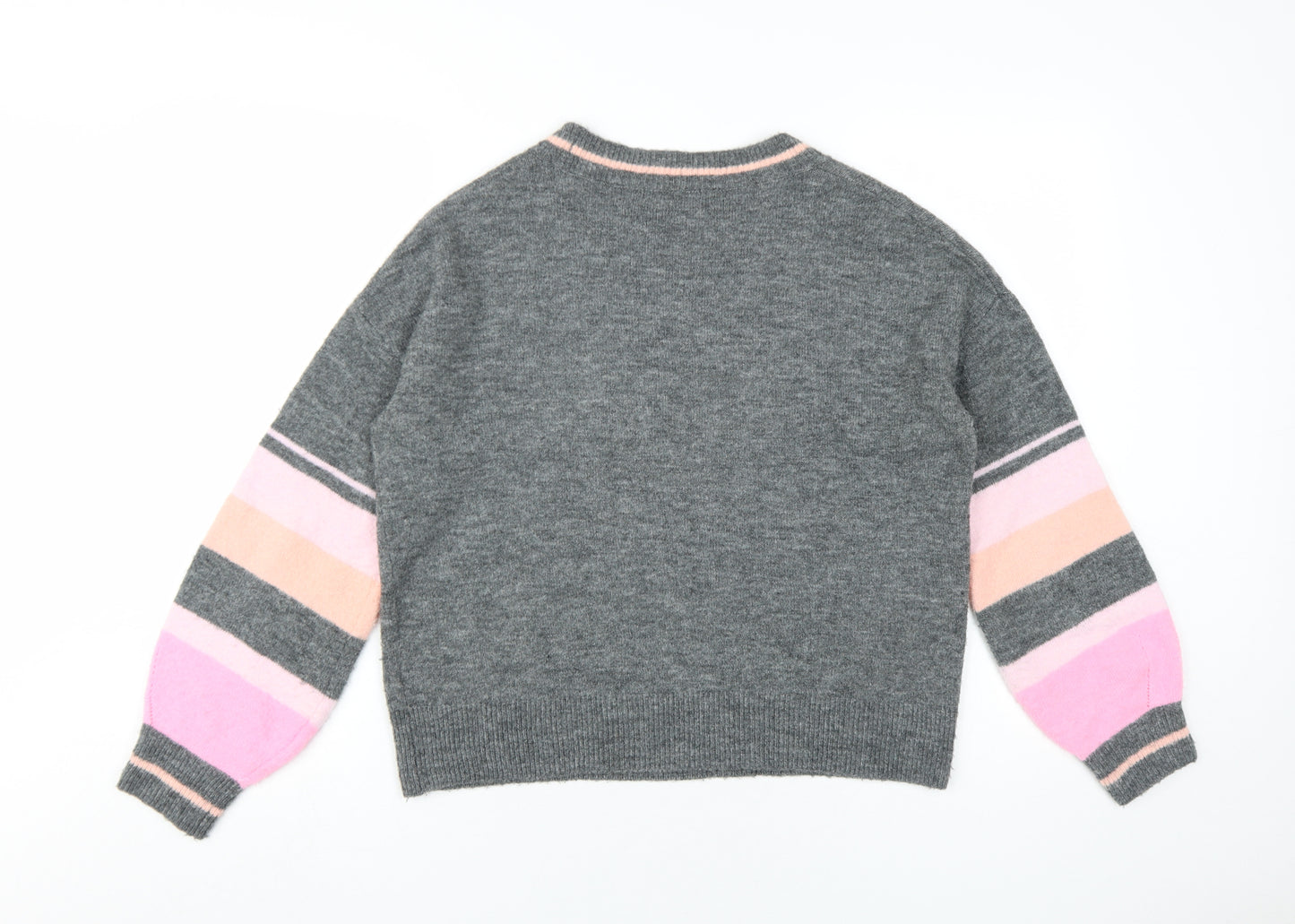 Oliver Bonas Women's Grey Striped Pullover - Size 10