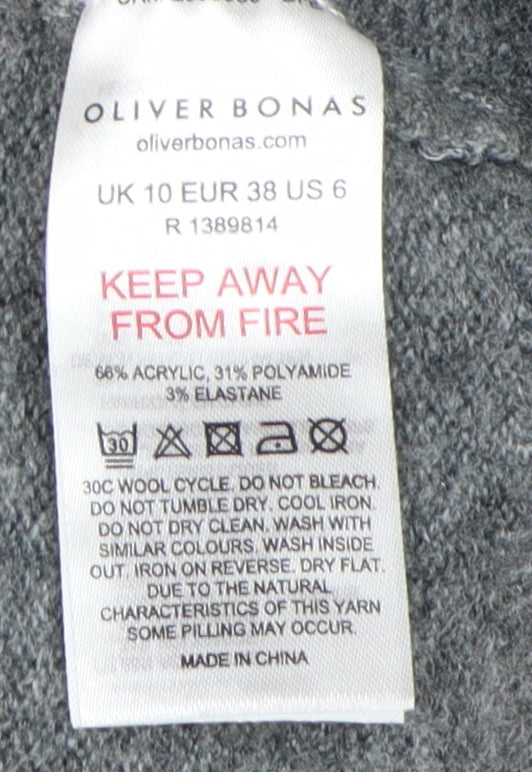 Oliver Bonas Women's Grey Striped Pullover - Size 10