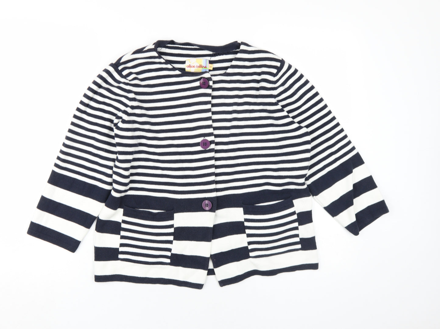 Alice Collins Women's Striped Cardigan Size 12