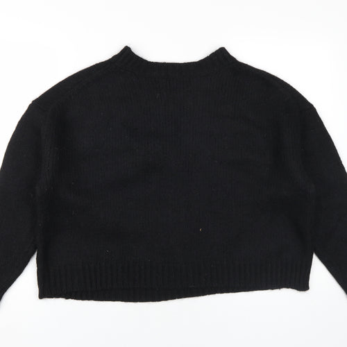 Cacharel Women's Black Wool Pullover S - Floral Design
