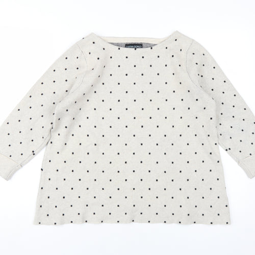 Cynthia Rowley Women's Beige Polka Dot Pullover Jumper L