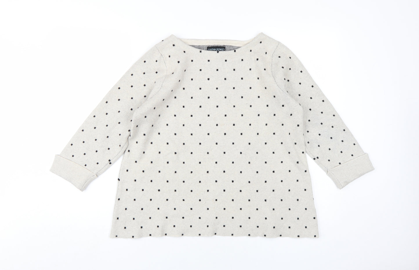 Cynthia Rowley Women's Beige Polka Dot Pullover Jumper L