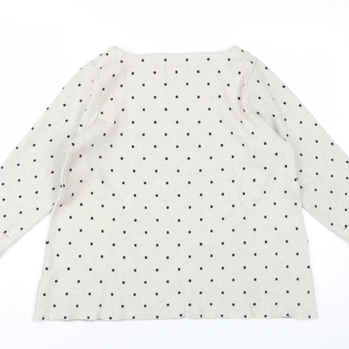 Cynthia Rowley Women's Beige Polka Dot Pullover Jumper L