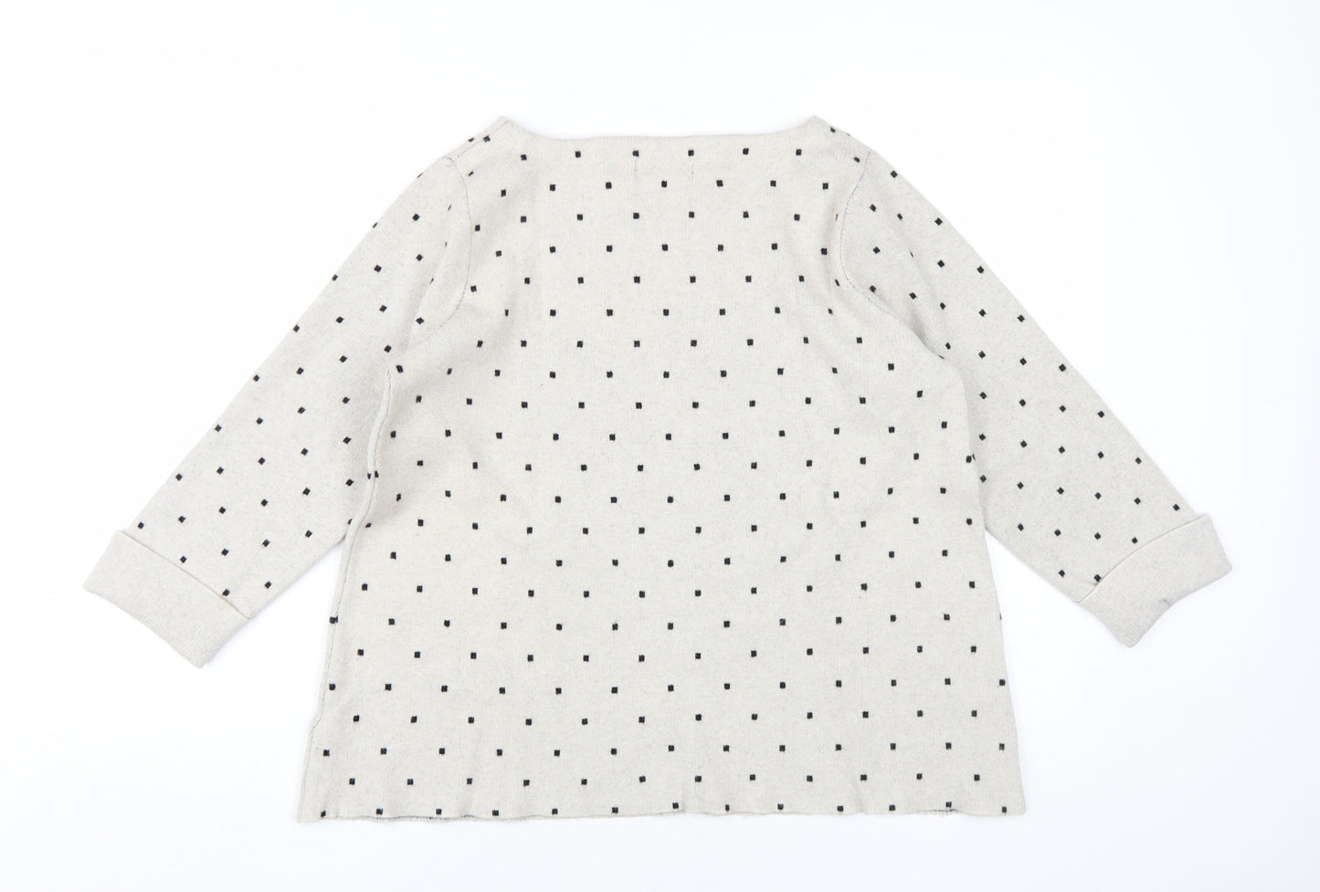 Cynthia Rowley Women's Beige Polka Dot Pullover Jumper L
