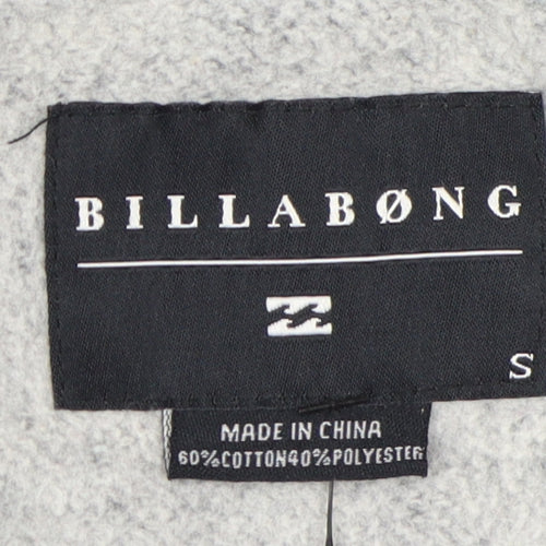 Billabong Men's Grey Full Zip Hoodie, Size S, Regular Fit