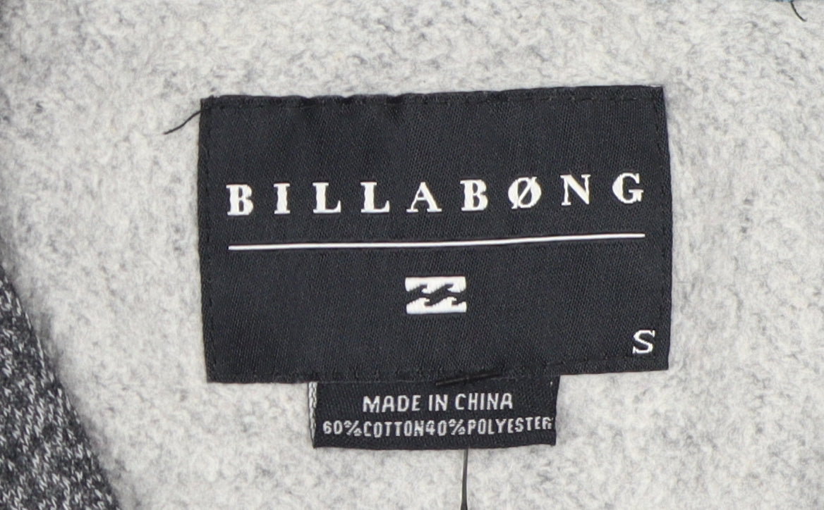 Billabong Men's Grey Full Zip Hoodie, Size S, Regular Fit