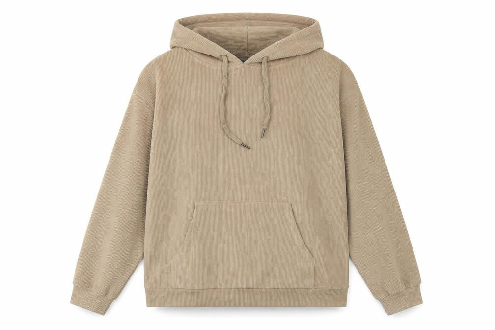 Front view of Brave Soul Women's Beige Medium Pullover Hoodie