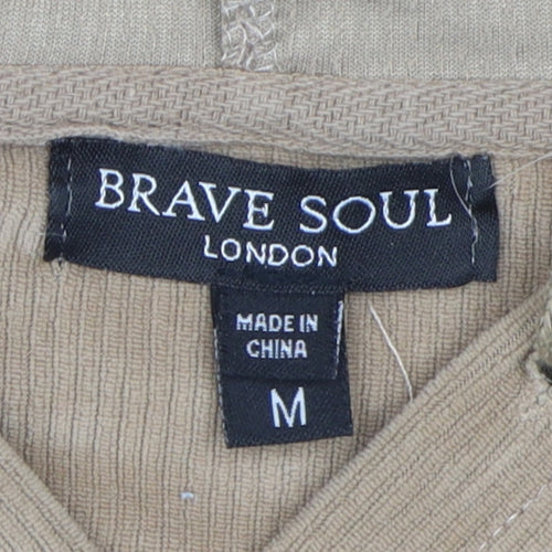 Brave Soul Women's Beige Medium Pullover Hoodie