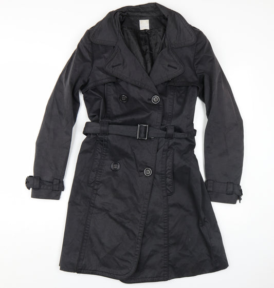 Camaieu Women's Black Trench Coat Size 12 Regular