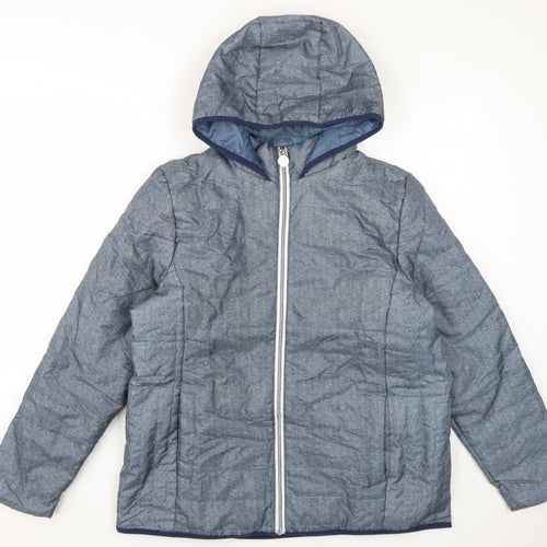 Nathalie Andersen Women's Blue Puffer Jacket, M, Winter Casual