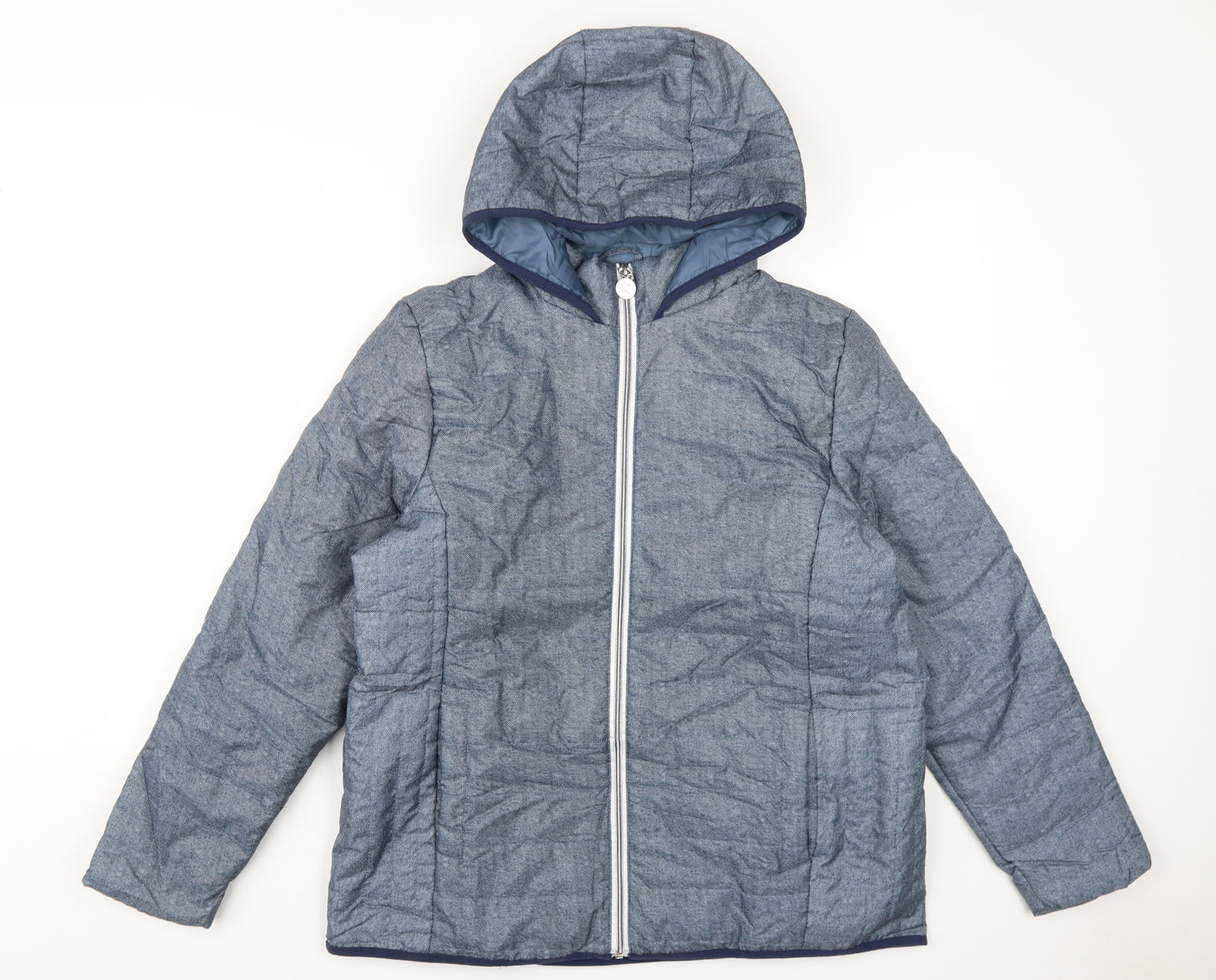 Nathalie Andersen Women's Blue Puffer Jacket, M, Winter Casual