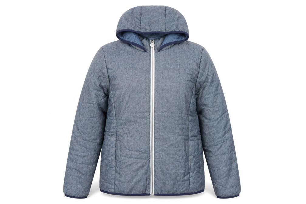 Front view of Nathalie Andersen Women's Blue Puffer Jacket, M, Winter Casual