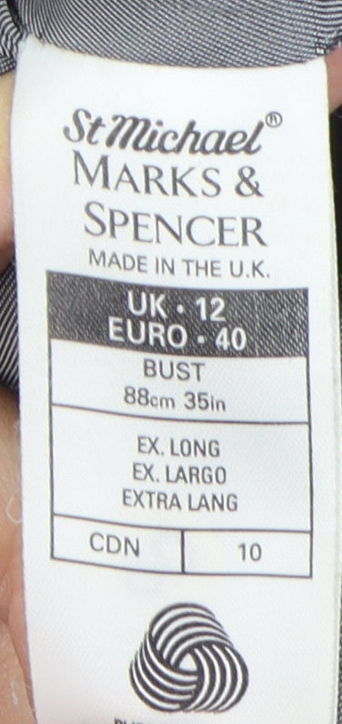 Marks and Spencer Women's Black Wool Overcoat Size 12