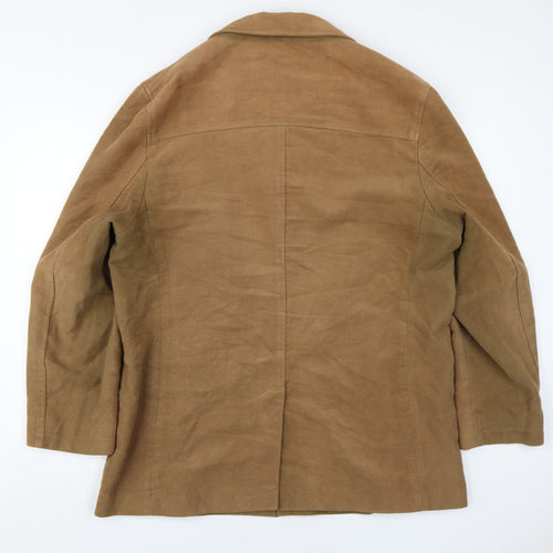 David Moss Men's Brown Cotton Overcoat Size L