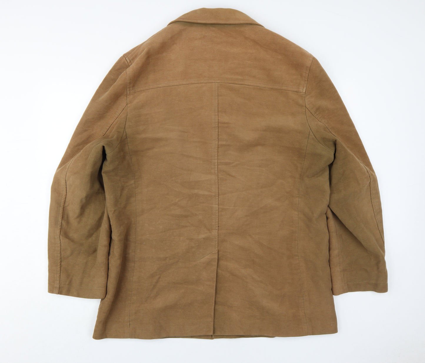 David Moss Men's Brown Cotton Overcoat Size L