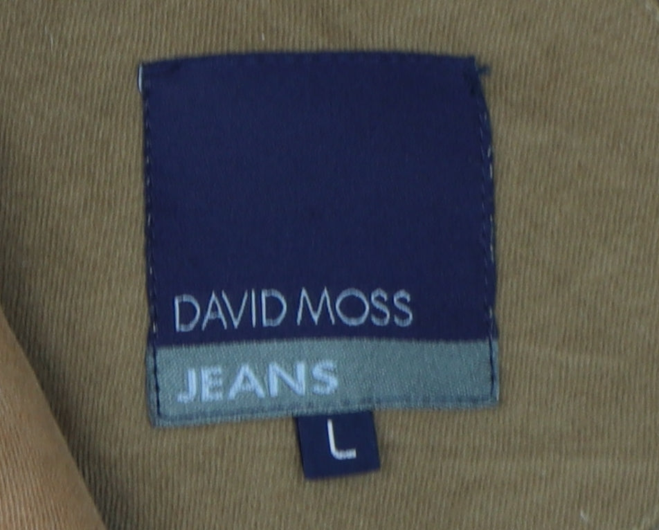 David Moss Men's Brown Cotton Overcoat Size L