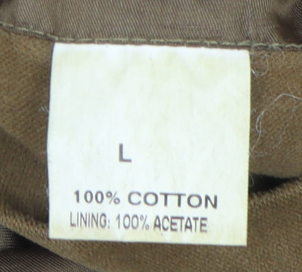 David Moss Men's Brown Cotton Overcoat Size L