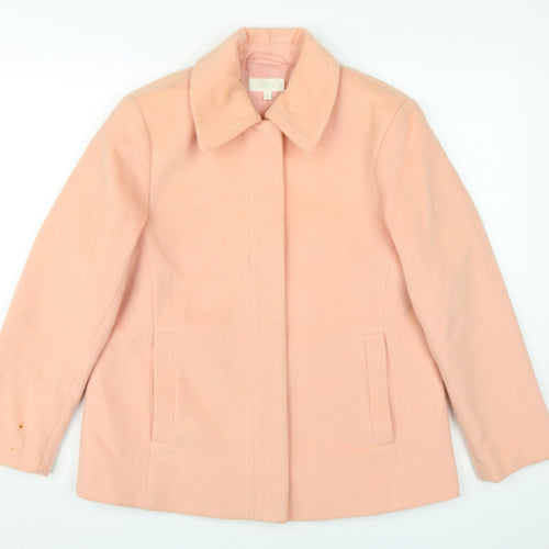 Marks and Spencer Pink Wool Blend Women's Coat Size 14