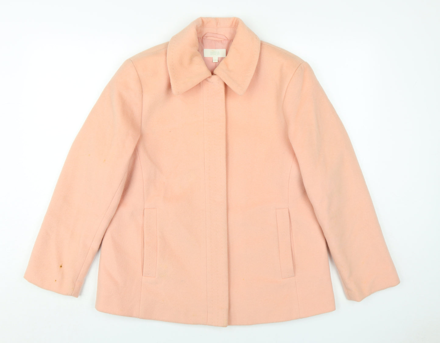 Marks and Spencer Pink Wool Blend Women's Coat Size 14